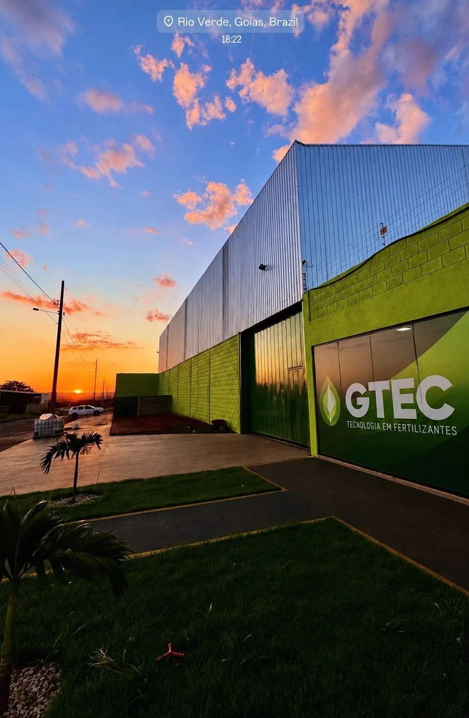 Fachada da sede da GTEC em Rio Verde, Goiás